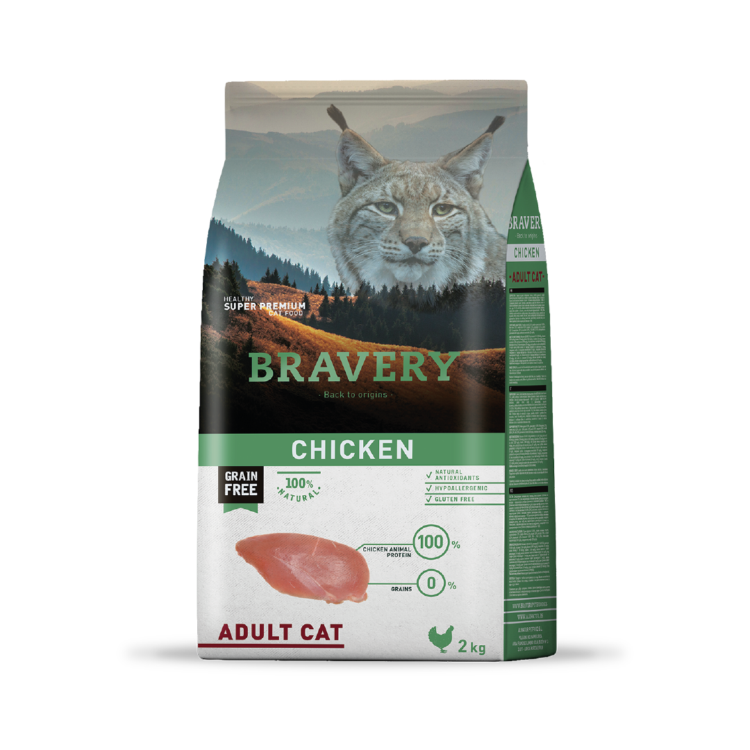 4GA020029-1.png BRAVERY CHICKEN ADULT CAT 2 KG - Imagem 1