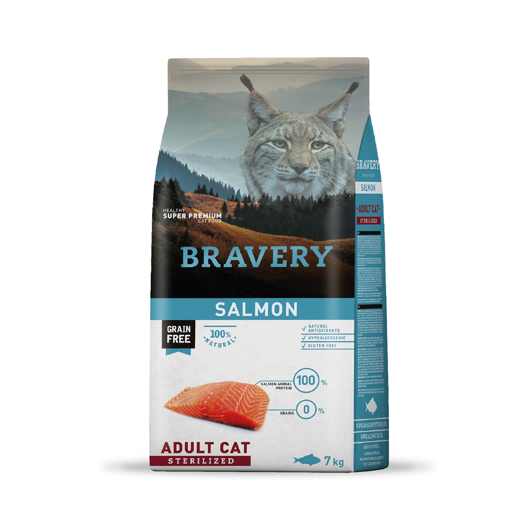 4GA070005-1.png BRAVERY SALMON ADULT CAT STERILIZED 7 KG - Imagem 1