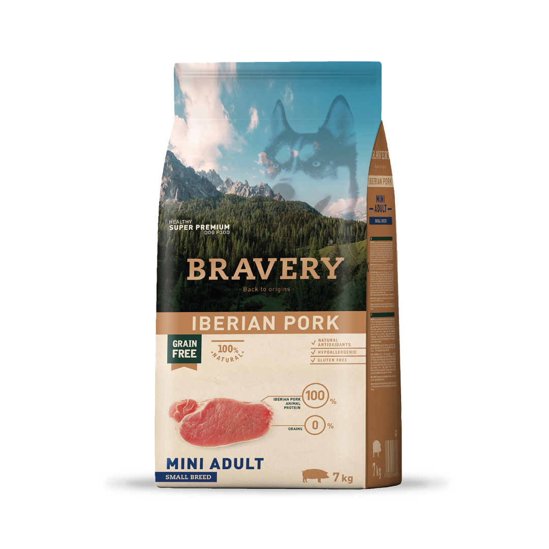 4PE070002-1.png BRAVERY IBERIAN PORK MINI ADULT SMALL BREEDS 7 KG - Imagem 1