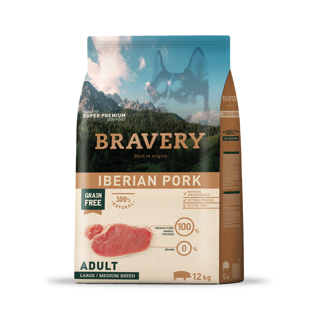 4PE120006.png BRAVERY IBERIAN PORK ADULT LARGE/MEDIUM BREEDS 12 KG - Imagem 1